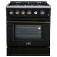 Forno Marco 30" Freestanding Gas Range in Black, , large