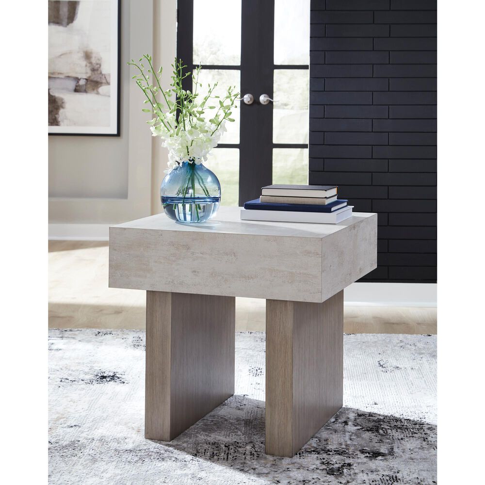 Ashley Jorlaina Square End Table in Light Grayish Brown, , large