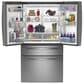 GE Profile 23.2 Cu. Ft. Smart Counter-Depth Fingerprint Resistant 4-Door French-Door Refrigerator With Dual-Dispense AutoFill Pitcher in Stainless Steel, , large