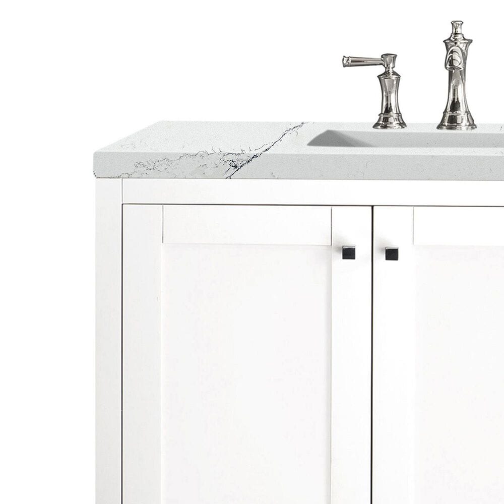 James Martin Vanities Addison 72&quot; Double Bathroom Vanity in Glossy White with 3 cm Ethereal Noctis Quartz Top and Rectangular Sinks, , large
