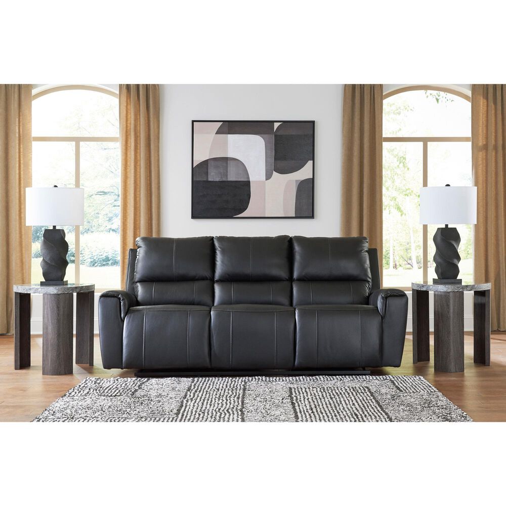 Ashley Glossmore Manual Reclining Sofa in Black, , large