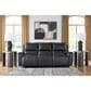 Ashley Glossmore Manual Reclining Sofa in Black, , large
