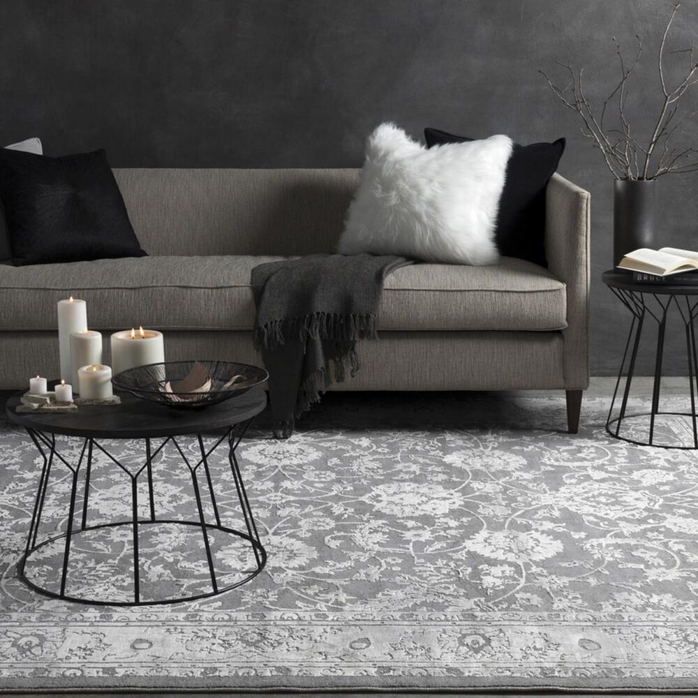 Surya Tibetan TBT-2309 6"7" x 9"6" Gray, Ivory and Taupe Area Rug, , large