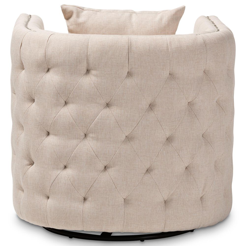 Baxton Studio Micah Swivel Chair in Beige, , large