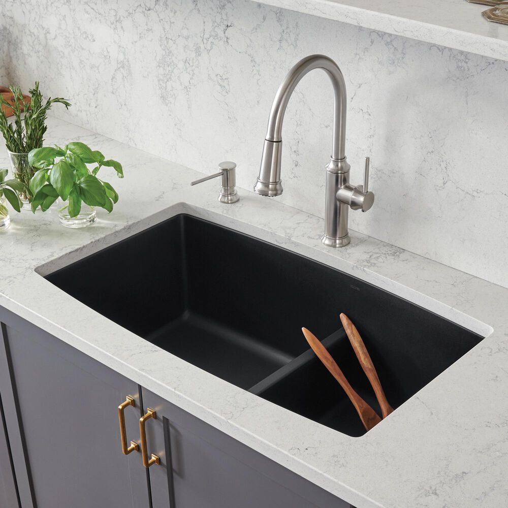 Blanco Performa 1-3/4 Double Sink with Low Divide in Coal Black, , large