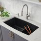 Blanco Performa 1-3/4 Double Sink with Low Divide in Coal Black, , large