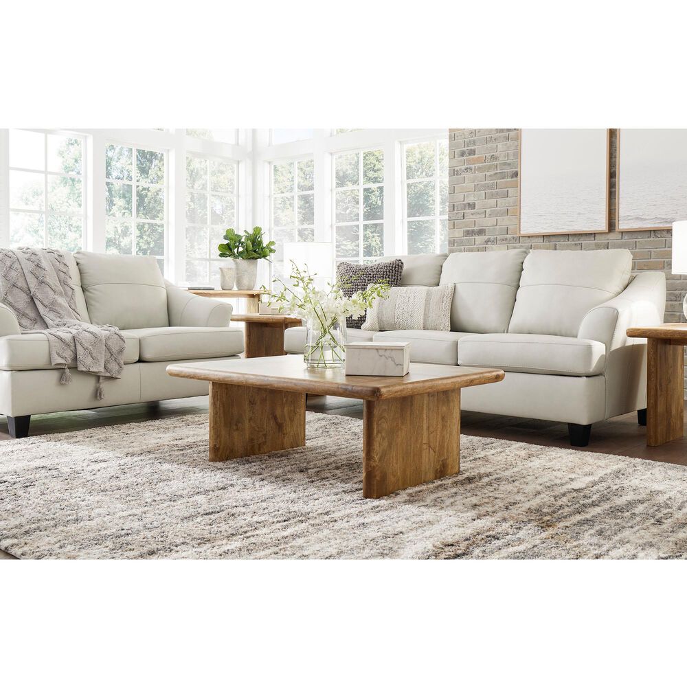 Ashley Genoa Leather Sofa and Loveseat in Coconut, , large