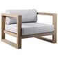 Hearth and Haven Paradise Outdoor Eucalyptus Wood Lounge Chair in Gray, , large