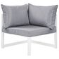 Modway Fortuna 6-Piece Outdoor Patio Sectional Set in White and Gray, , large