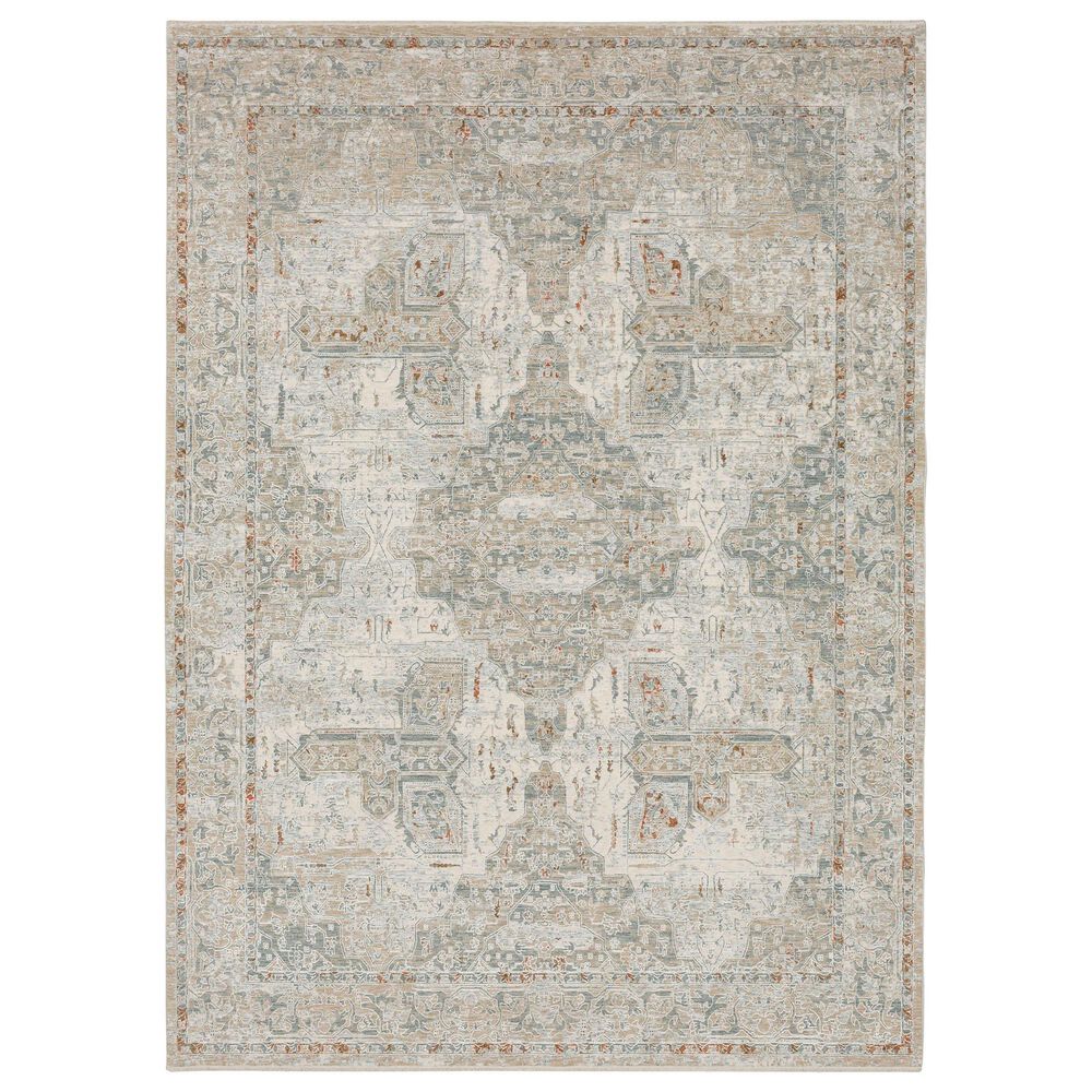 Karastan Solitude Via Salaria 6"7" x 9"6" Cream Beige Area Rug, , large
