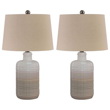 Ashley Marnina Ceramic Table Lamp in Taupe (Set of 2), , large