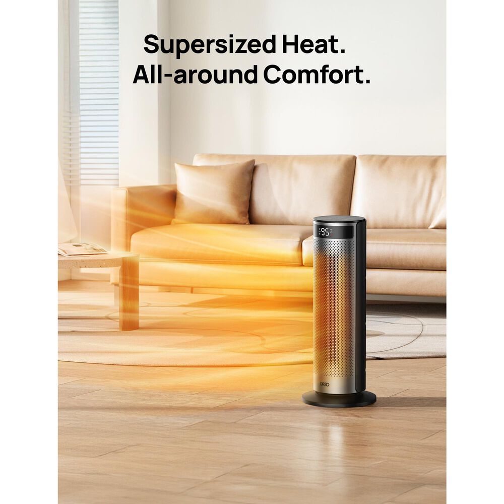 DREO Solaris Ceramic Electric Space Heater in Silver, , large
