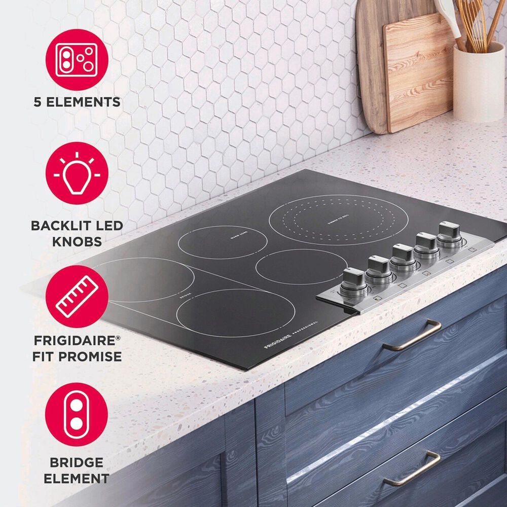 Frigidaire Professional Professional 2-Piece Kitchen Package with 30" Microwave Combination Wall Oven and 30" Electric Cooktop in Stainless Steel, , large