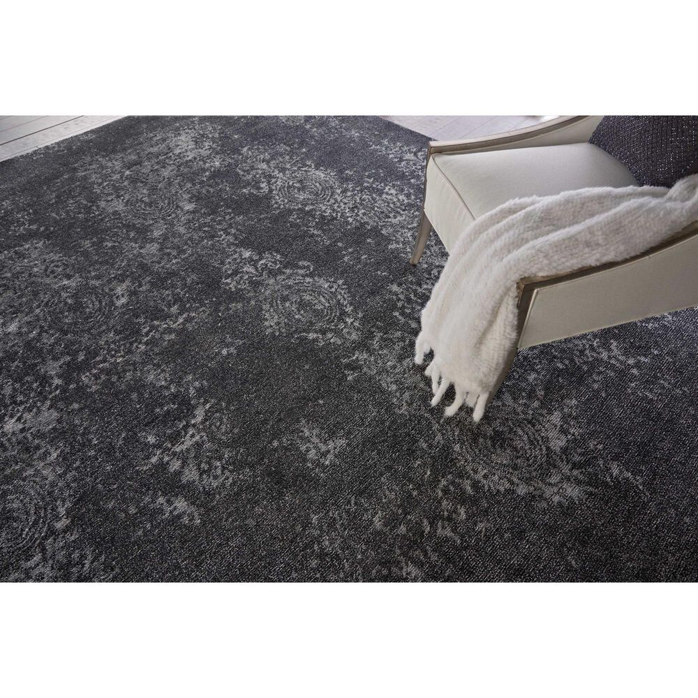 Nourison Silk Shadows 5&#39;6&quot; x 7&#39;5&quot; Graphite Area Rug, , large