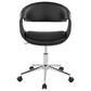 LumiSource Curvo Swivel Task Chair with Black Faux Leather Cushion in Chrome, , large