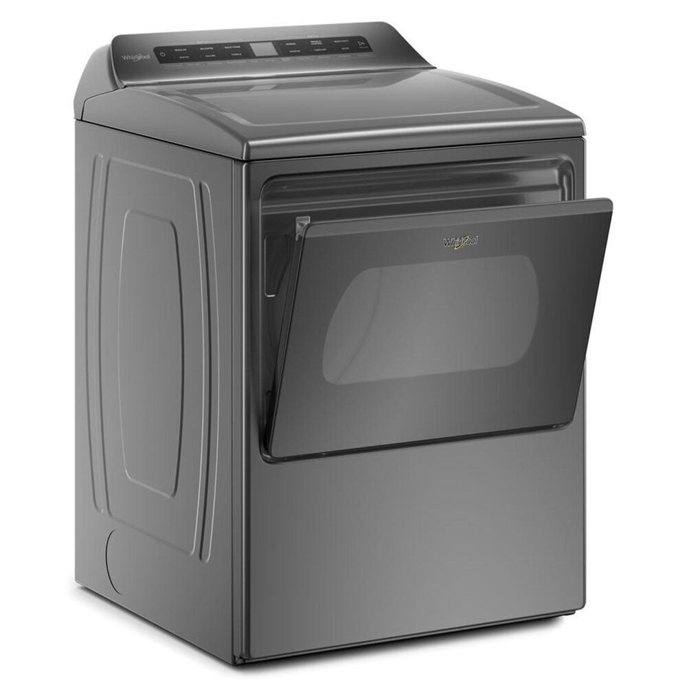 Whirlpool 4.8 Cu. Ft. Top Load Washer and 7.4 Cu. Ft. Electric Dryer Laundry Pair in Chrome Shadow, , large