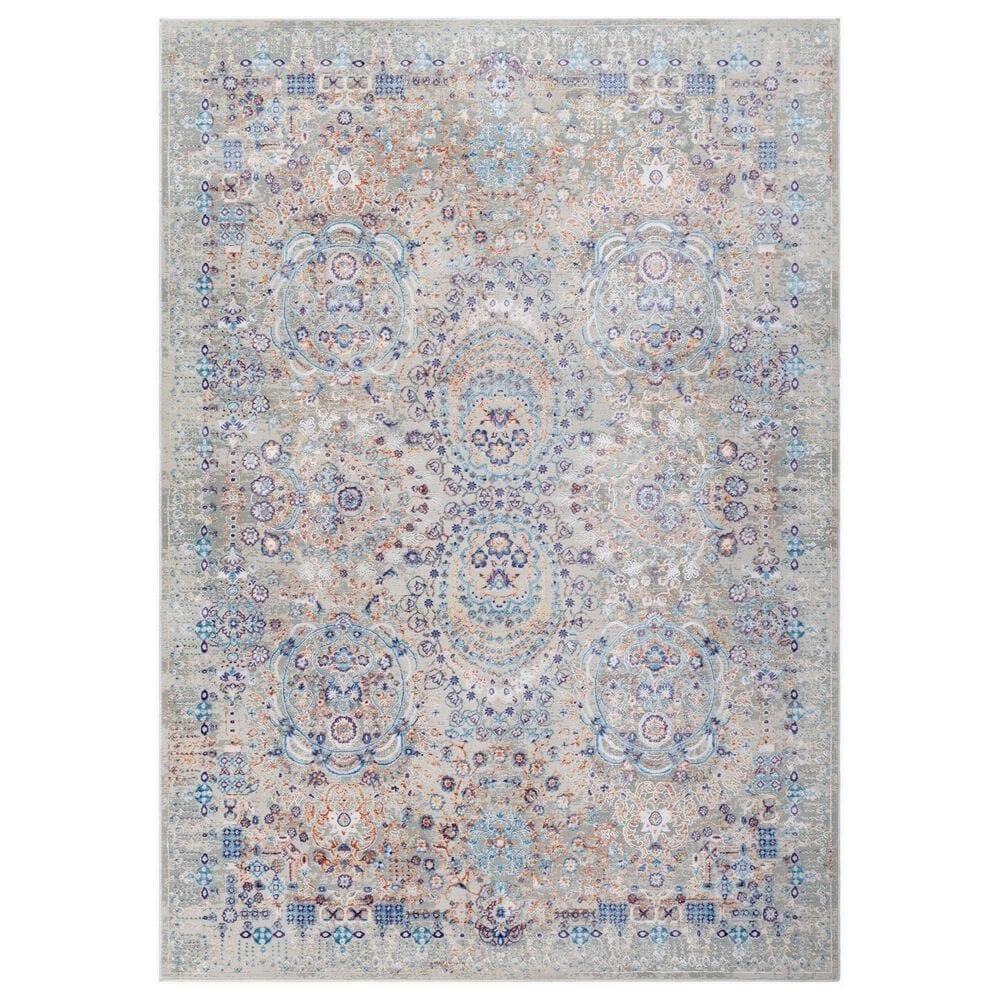 Surya Aisha 5"3" x 7"3" Burnt Orange, Wheat, Dark Purple, Blue, Gray, Taupe and Off-White Area Rug, , large