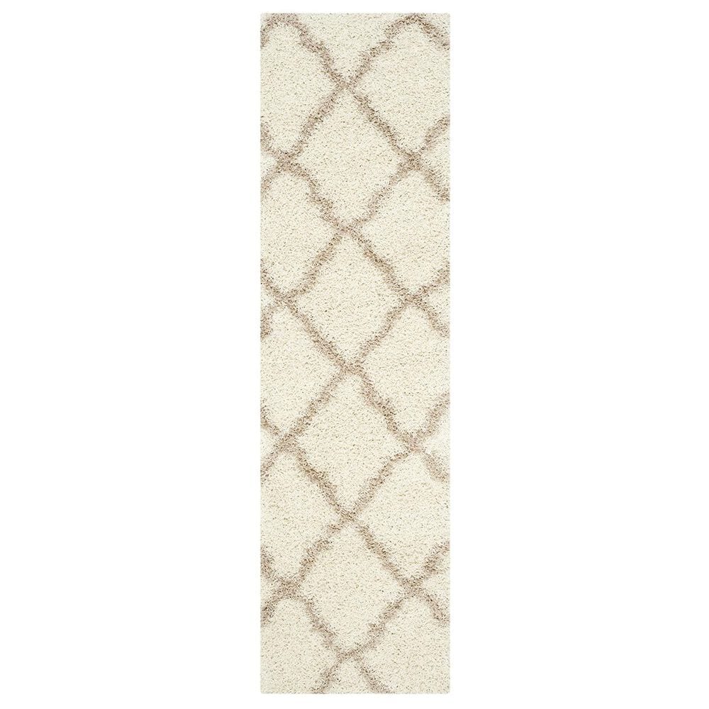 Safavieh Dallas Shag SGD257B-28 2"3" x 8" Ivory/Beige Runner, , large