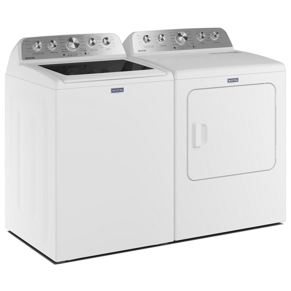 Maytag 4.8 Cu. Ft. Pet Pro Top Load Washer and 7.0 Cu. Ft. Electric Dryer Laundry Pair in White, , large