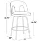 LumiSource Ava Swivel Counter Stool with Snow White Fabric Upholstery in Gold (Set of 2), , large