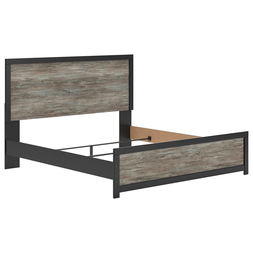 Ashley Broachmyn 4-Piece King Panel Bedroom Set in Black and Gray, , large