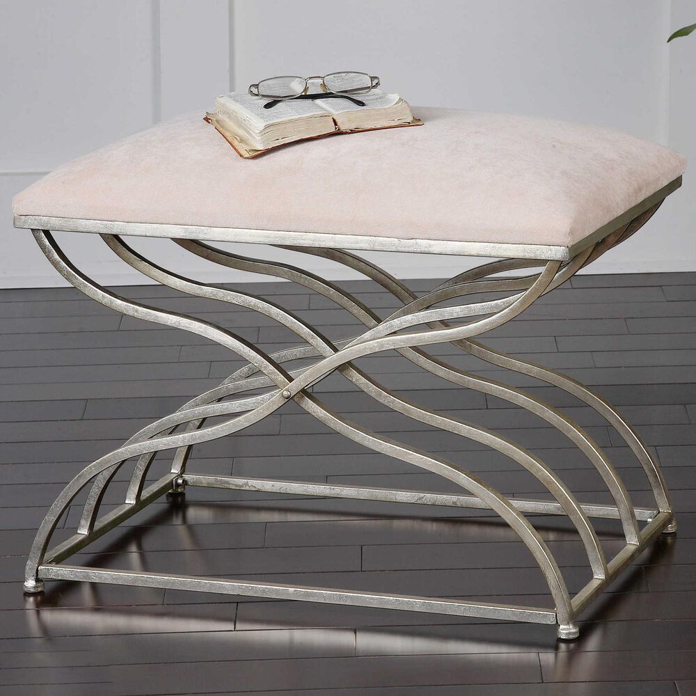 Uttermost Shea Bench in Satin Nickel , , large