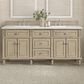 James Martin Vanities Lorelai 72" Double Vanity in Whitewashed Oak with 3 CM Arctic Fall Solid Surface Top, , large