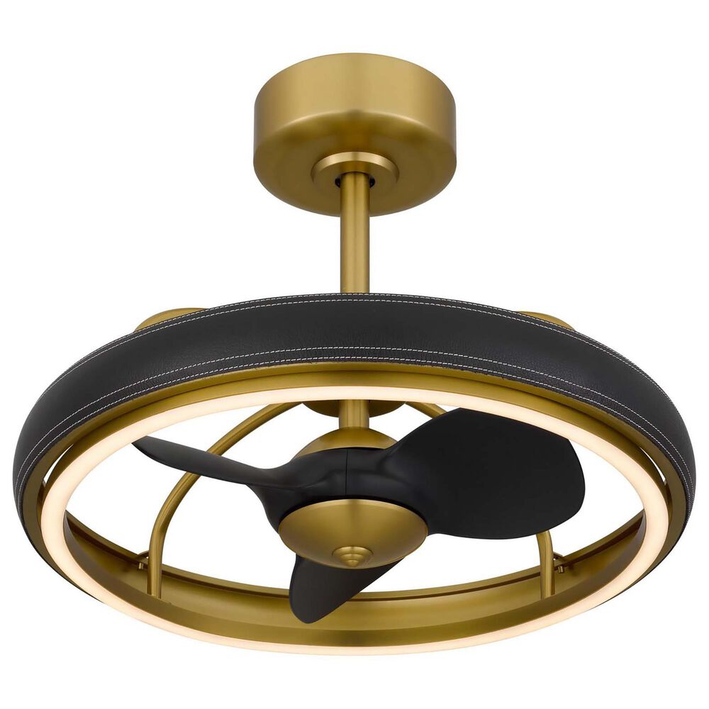 Cal Lighting Arroyo Ceiling Fan with Light in Antique Brass and Black, , large
