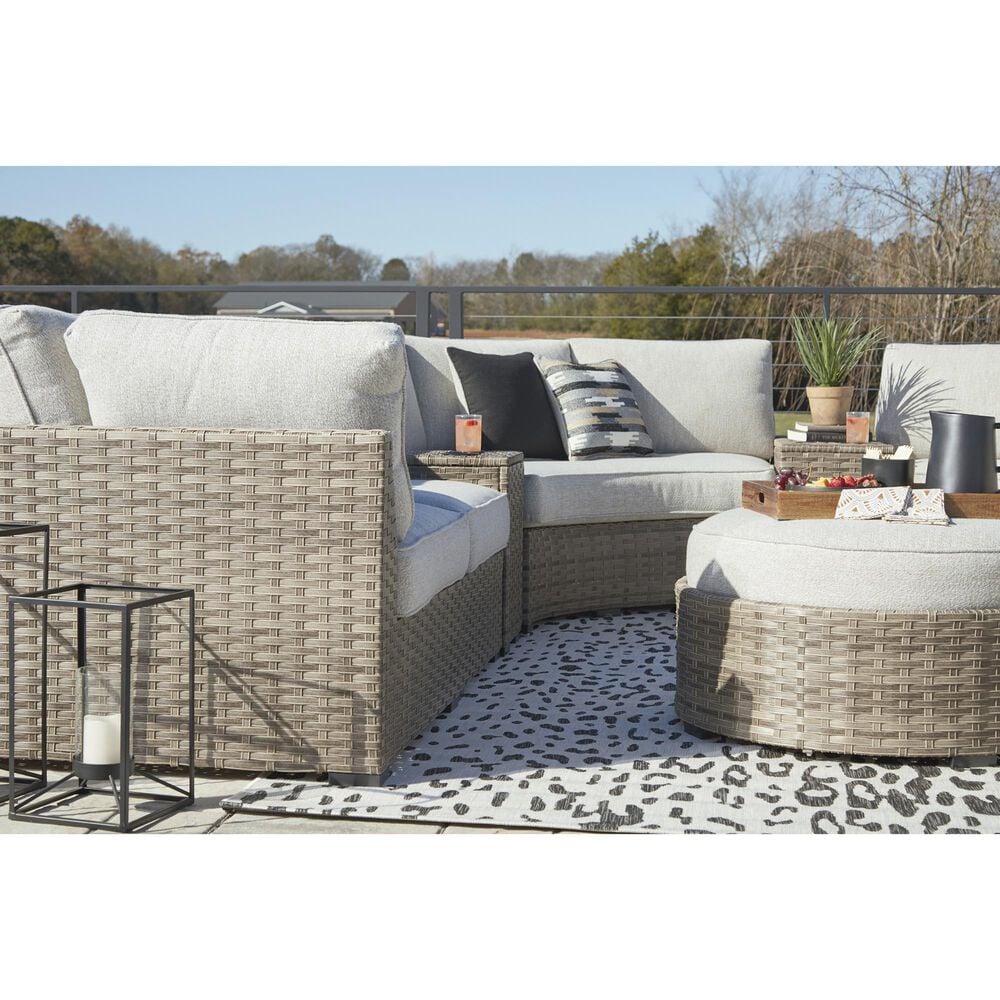 Ashley Calworth Patio Ottoman in Light Brown, , large