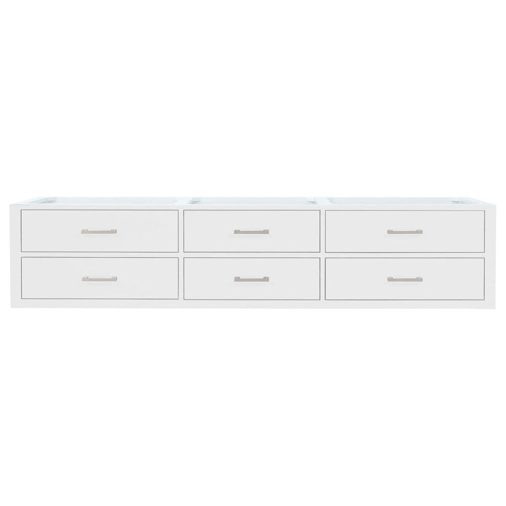 Lexora Home Castor 84&quot; Double Bathroom Vanity in White with 2 cm White Quartz Top and Rectangular Sinks, , large