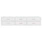 Lexora Home Castor 84" Double Bathroom Vanity in White with 2 cm White Quartz Top and Rectangular Sinks, , large