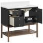 37B Isadore 36" Single Bathroom Vanity Cabinet in Tricorn Black and White Composite Stone Top and Backsplash, , large