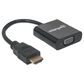 Manhattan HDMI Male to VGA Female, Optional USB Micro-B Power Port in Black, , large