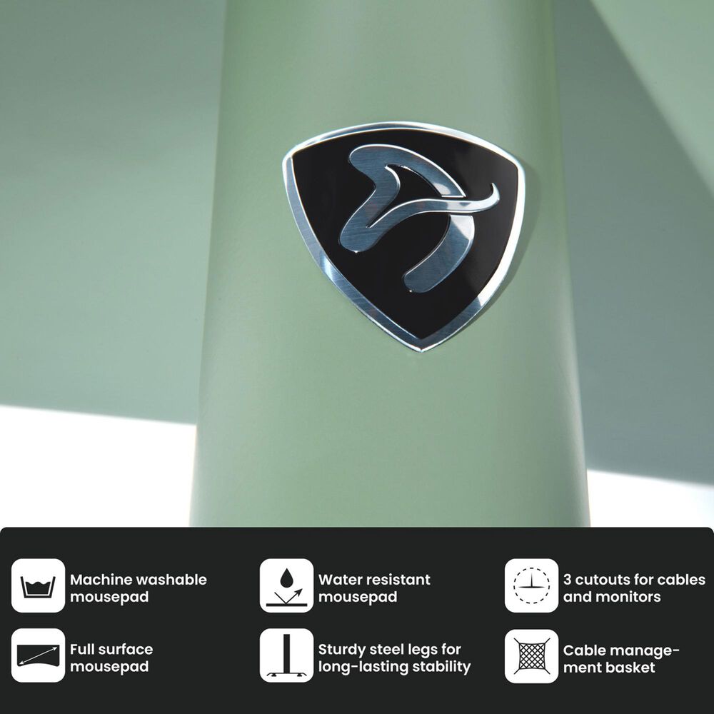 Arozzi Arena Medium Gaming Desk in Forest Green, , large