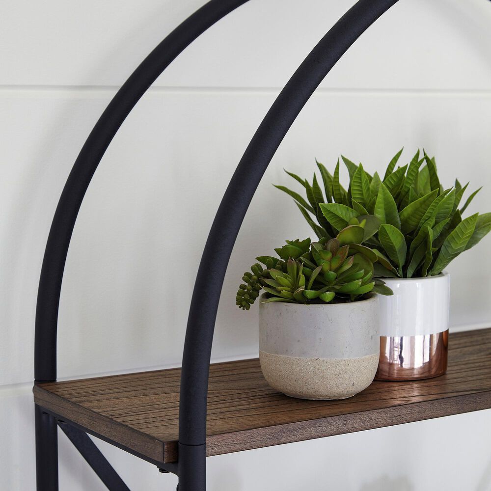 Ashley Galtbury Arched Bookcase in Brown and Black, , large
