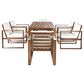 HOMLUX 7-Piece Patio Dining Set with 69" Rectangular Mocha Table and Umbrella Hole in Beige, , large