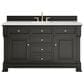 James Martin Vanities Brookfield 60" Single Bathroom Vanity in Black Onyx with 3 cm Arctic Fall Solid Surface Top and Rectangular Sink, , large