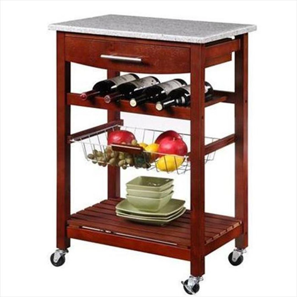 Linden Boulevard Serving Cart with Granite Top, , large