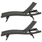 Hearth and Haven Salem PE Wicker Chaise Lounge in Grey (Set of 2), , large