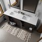 Lexora Home Dukes 84" Double Bathroom Vanity in Espresso with 2 cm White Cultured Marble Top and Rectangular Sinks, , large
