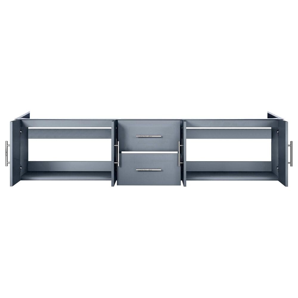 Lexora Home Geneva 80&quot; Double Bathroom Vanity in Dark Grey with 2 cm White Carrara Marble Top and Rectangular Sinks, , large
