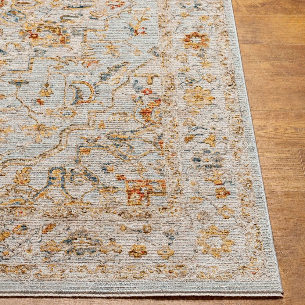 Surya Reina Light Gray, Cream, Denim, Mustard, Rust, Olive and Light Brown 6&#39;7&quot; x 9&#39;6&quot; Area Rug, , large