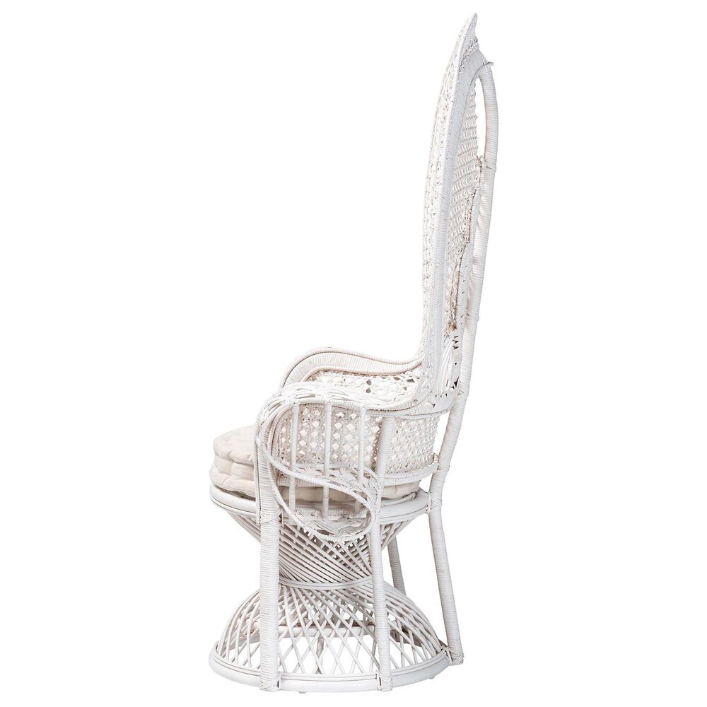 Baxton Studio Ediva Patio Accent Chair in White, , large