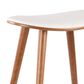 Lumisource Saddle Counter Stool with White Cushion in Walnut and Chrome (Set of 2), , large