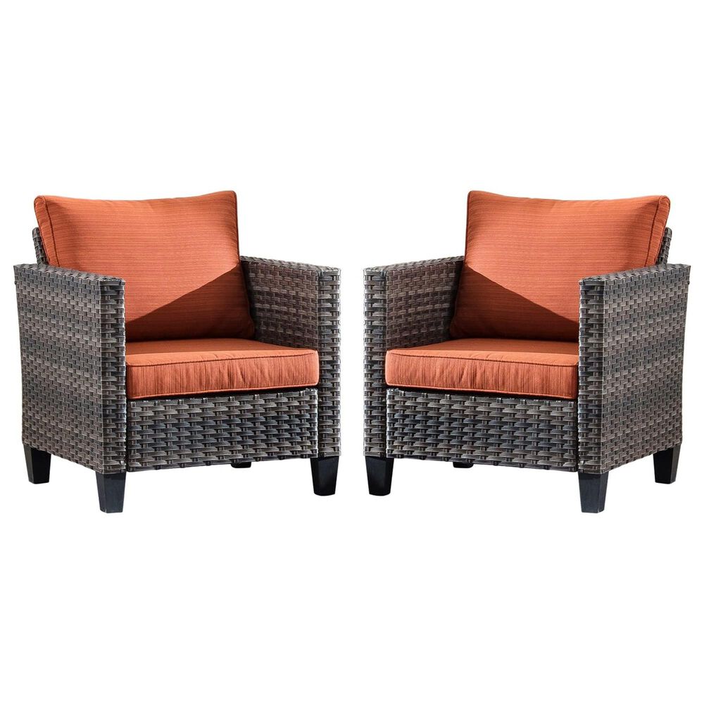 HOMLUX 28" Patio Single Chair in Orange (Set of 2), , large