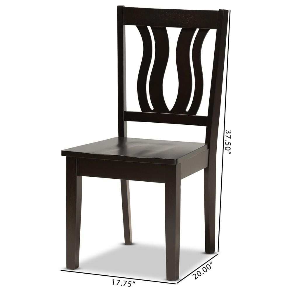 Baxton Studio Fenton Side Chair in Dark Brown (Set of 2), , large