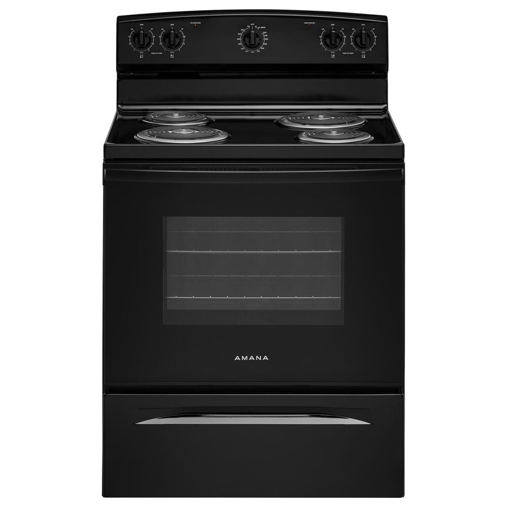 Amana 4.8 Cu. Ft. Electric Range with Knob Controls in Black, , large