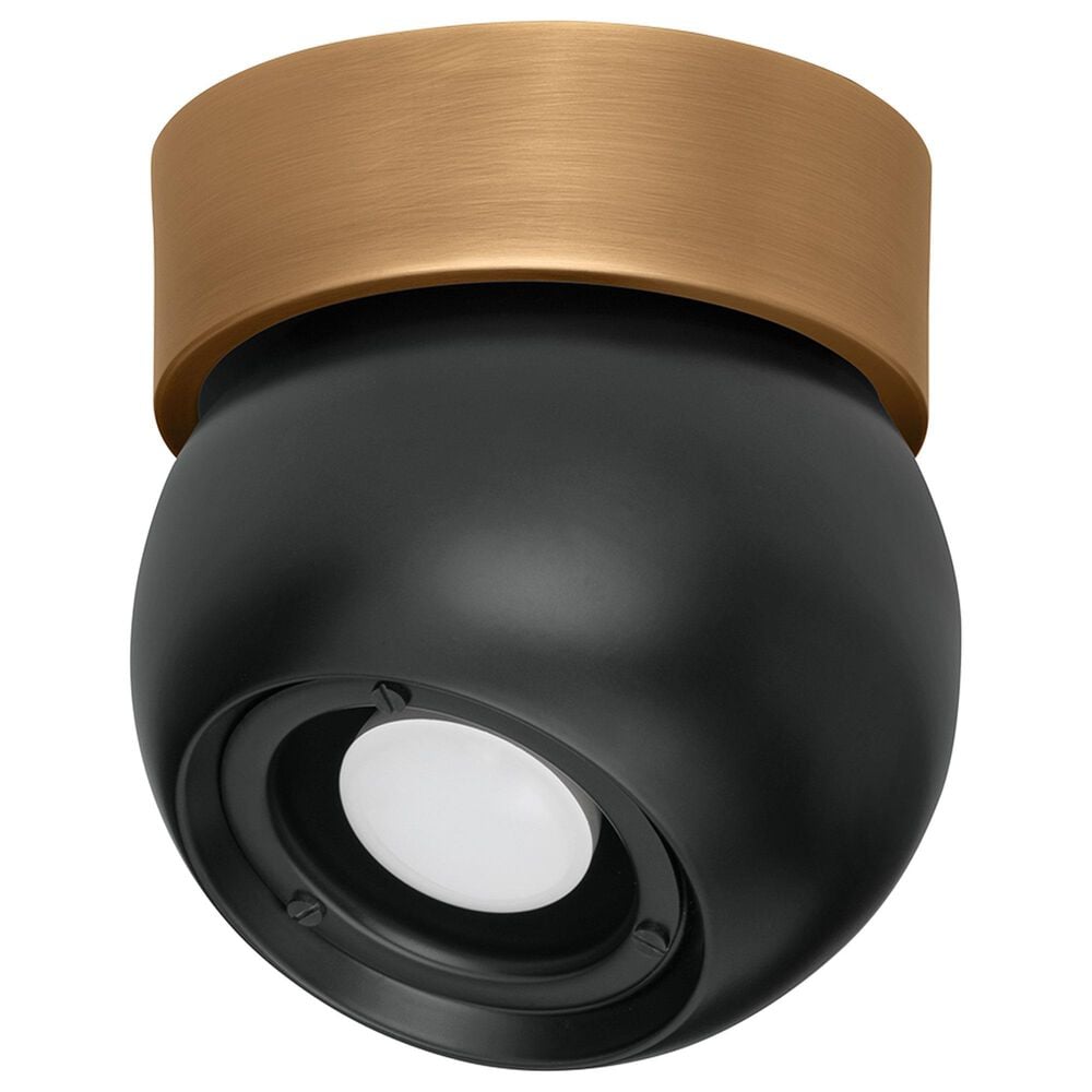 Troy Lighting Odin 1-Light Flush Mount in Patina Brass and Soft Black, , large