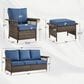 Sunwell Garden 5-Piece Patio Conversation Set with Stationary Chairs in Navy, , large