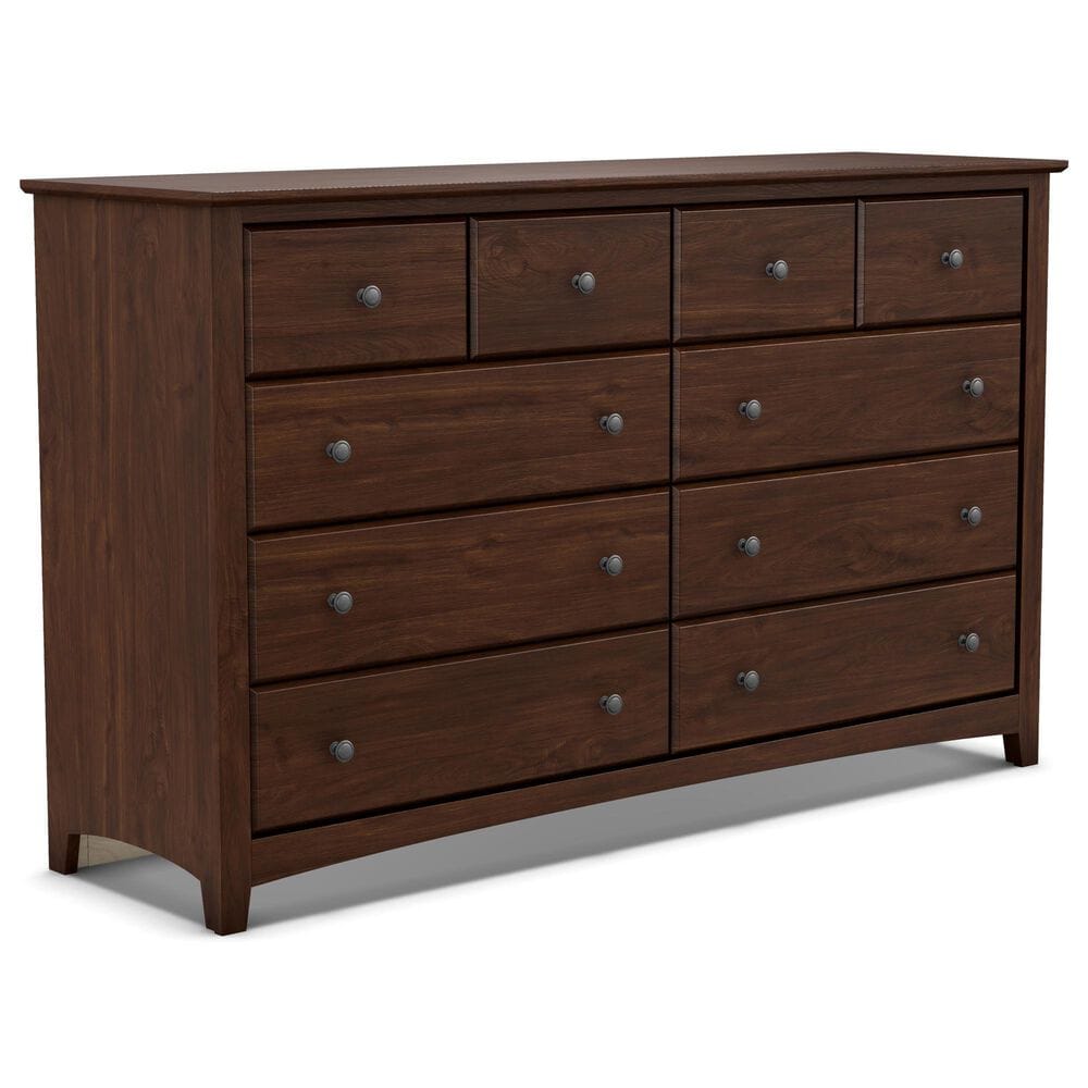 Archbold Furniture Shaker 10-Drawer Dresser in Brown Mahogany, , large
